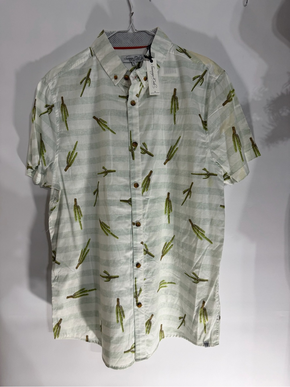 Tommy Bahama Short-Sleeve Cactus Print Shirt - Light Green